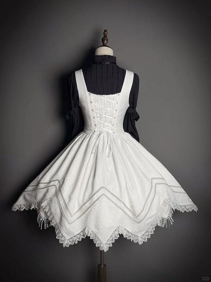 [pre-order Deadline: April 23] Dawnbreaker Gothic Jacquard Military Bustier Suspender Dress