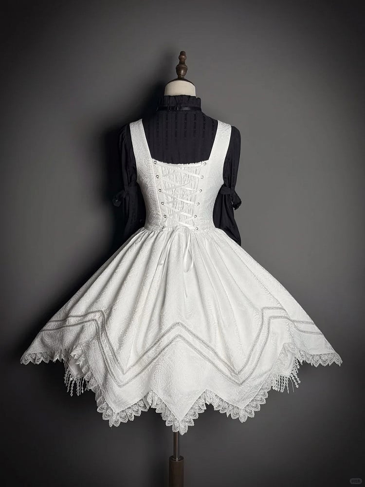[pre-order Deadline: February 23] Dawnbreaker Gothic Ruffle Stand Collar Jacquard Ribbon Shirt