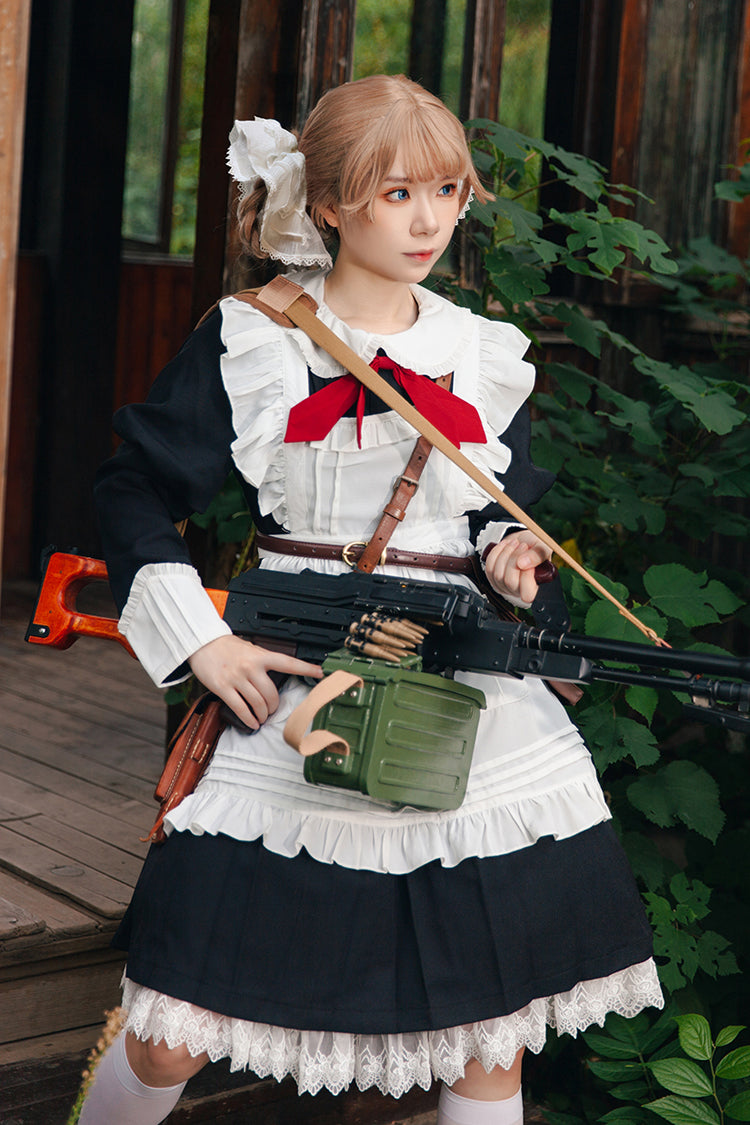 [violent Maid] Long Puff Sleeves Bowknot Classic Lolita Dress 2 Colors