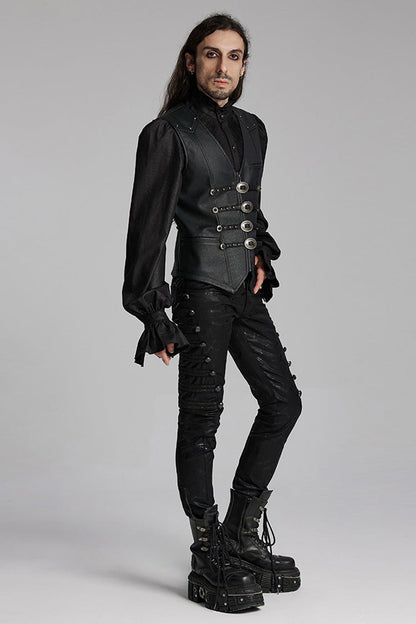 Black Rivet Buckle Gothic Vest