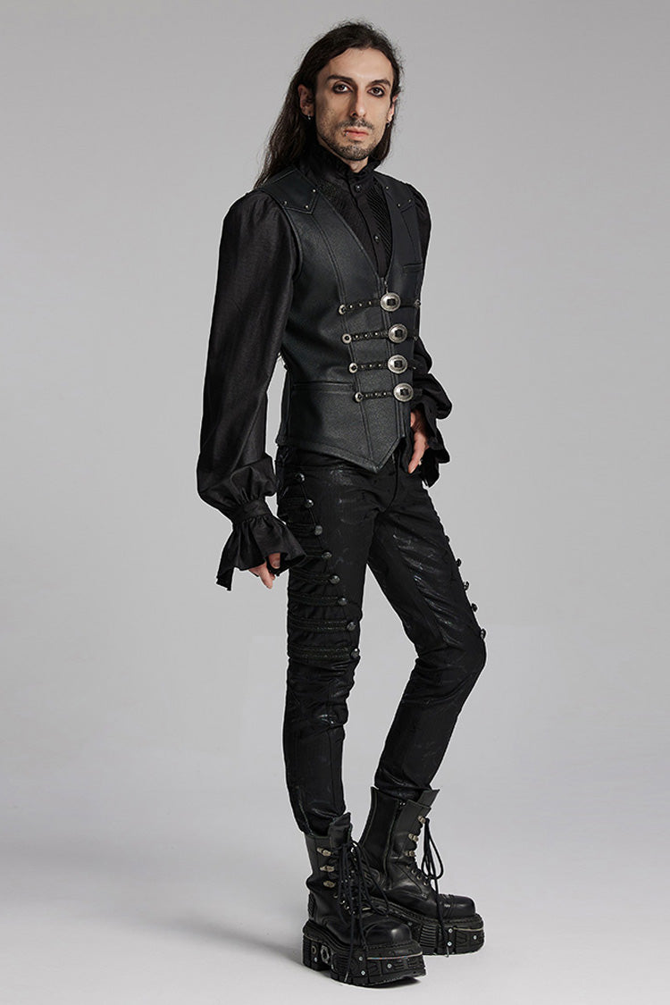 Black Rivet Buckle Gothic Vest