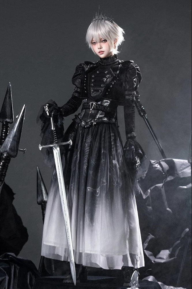[pre-order Deadline: June 8] Phantom Knight Dark Gothic Military Dress Full Set (jacket + Bustier Top + Skirt)