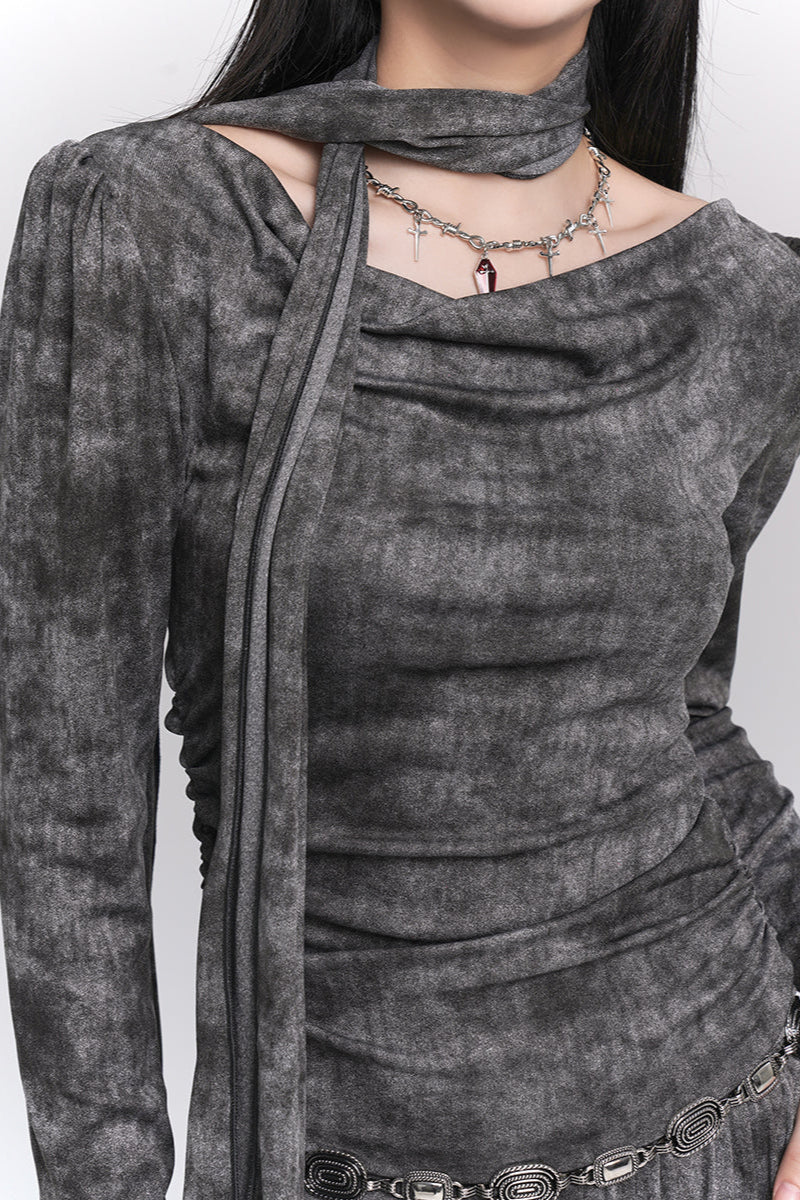 Mode Girl Dark Grey Long Dress