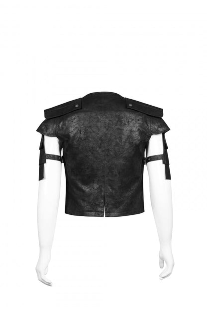 Black Multi-layer Stitching Punk Vest
