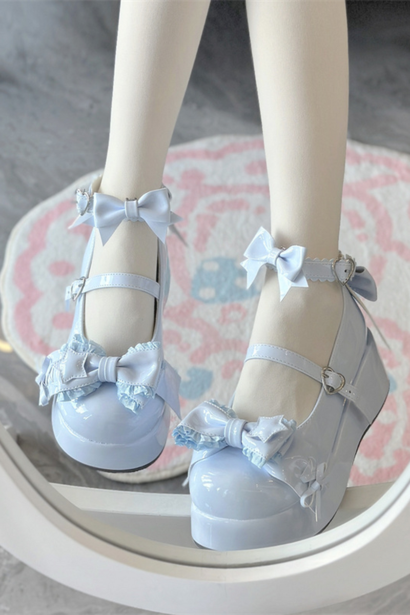 Biscuit Lolita Ruffle Ribbon Shoes