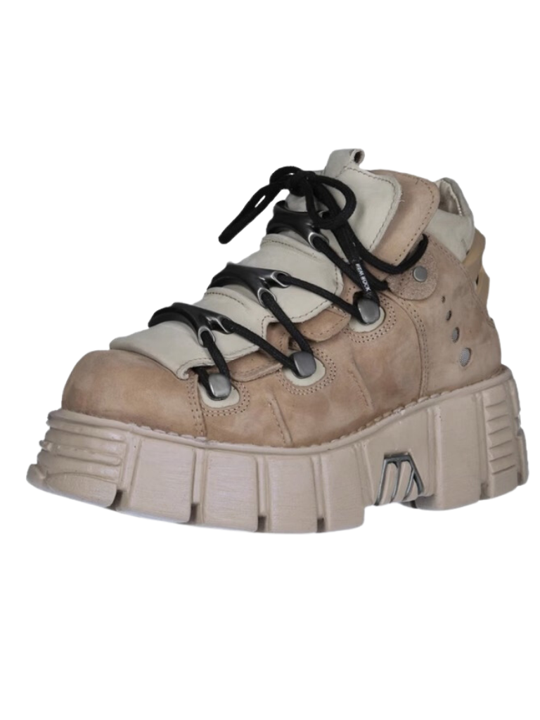 11-colors Punk Rock Retro Leather Metal Power Sole Sneaker