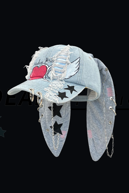 Dark Graffiti Denim Baseball Cap