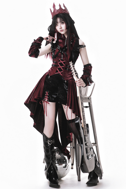 [pre-order] Dark Cyber Suspender Skirt + Shorts + Sleeveless Top + Sleeves