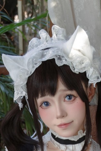 White Lace Princess Dress + Hairband