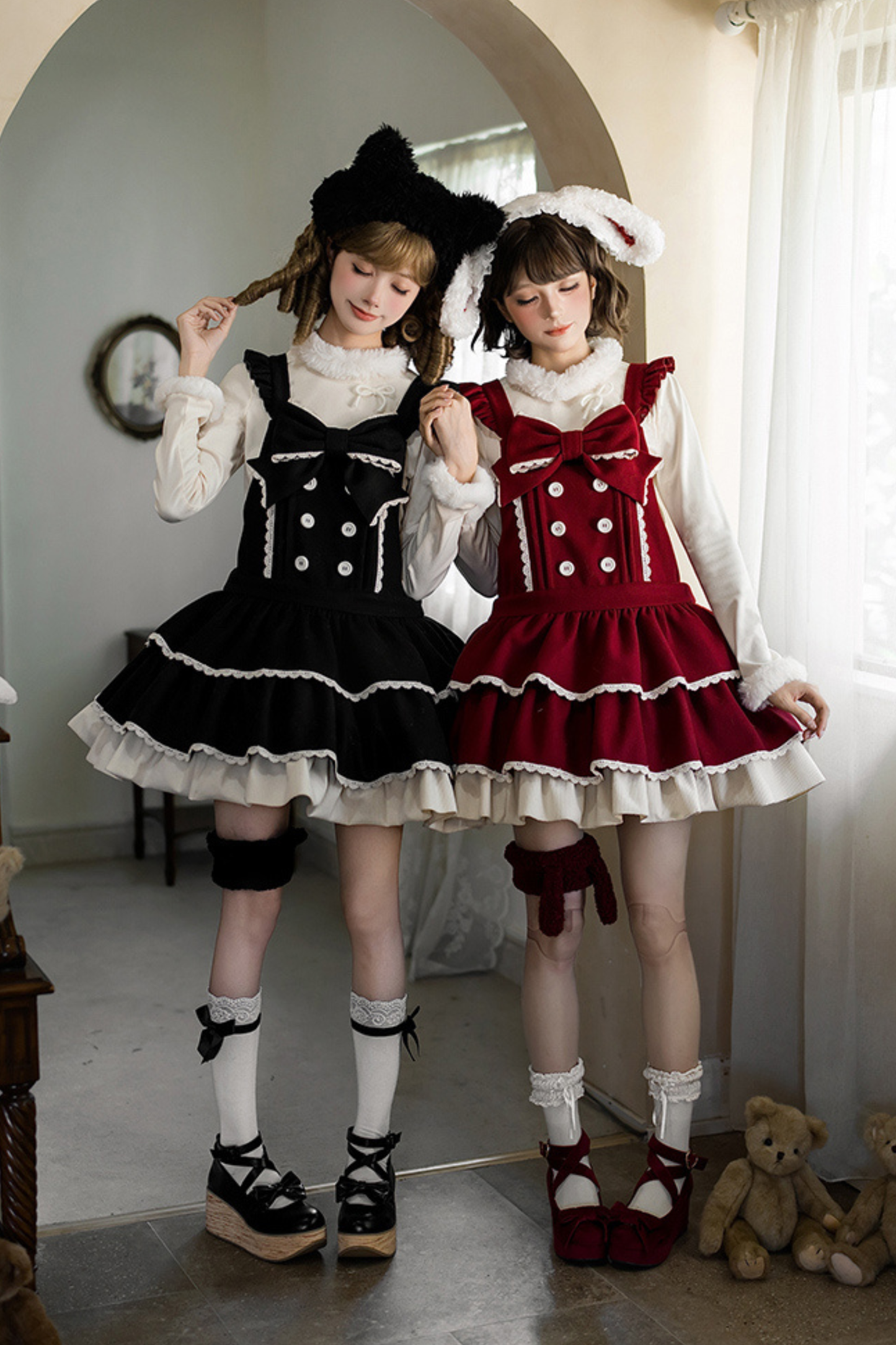 Doll Lolita Dress + Top + Animal Leg Loops + Animal Headband