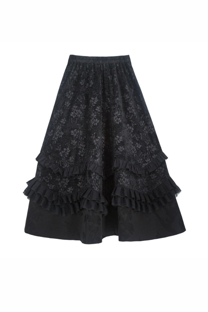 Ink Feather Jacquard Vest + Skirt