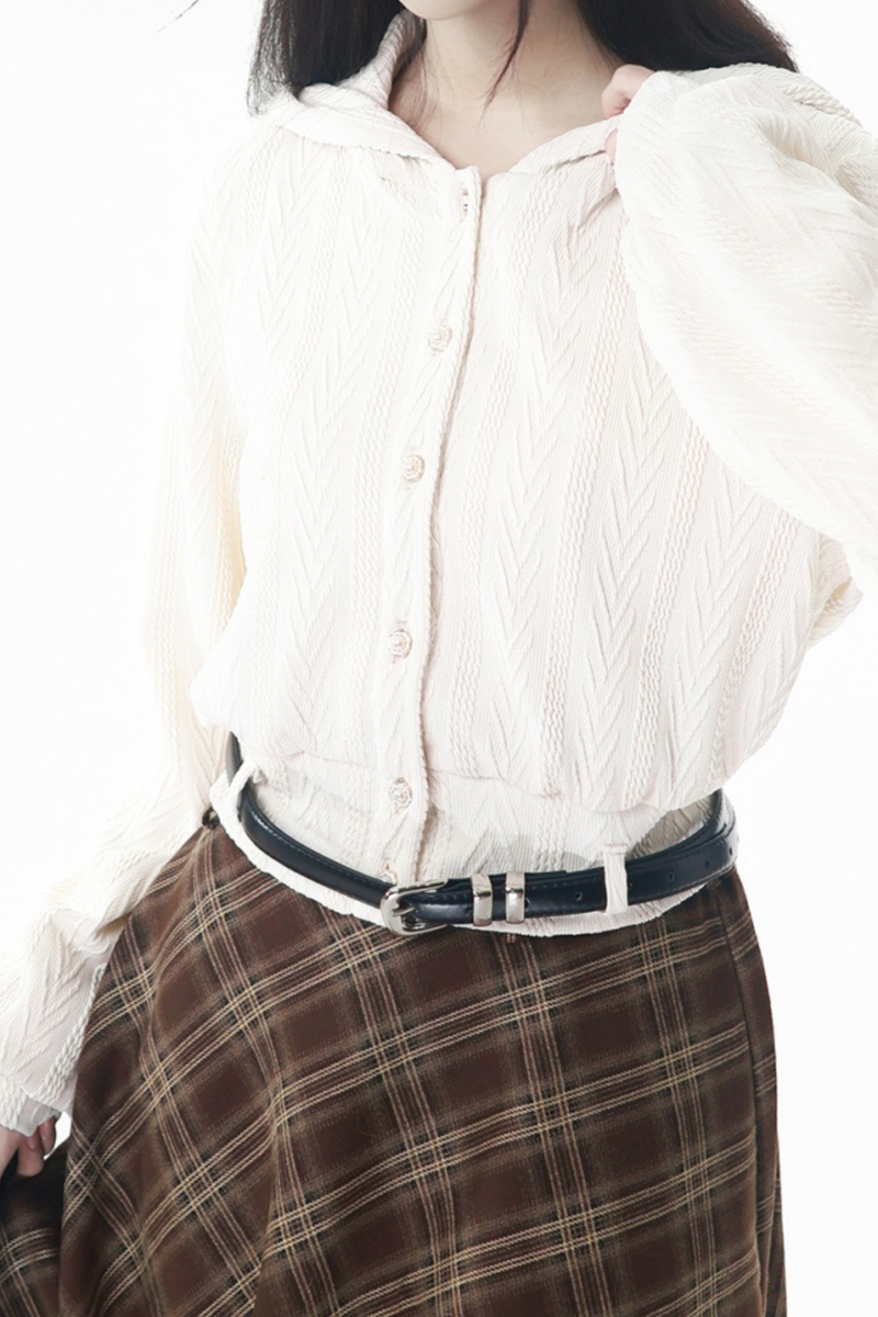 Maple Trench Coat + Hooded Top + Checkered Skirt + Shirt Dress