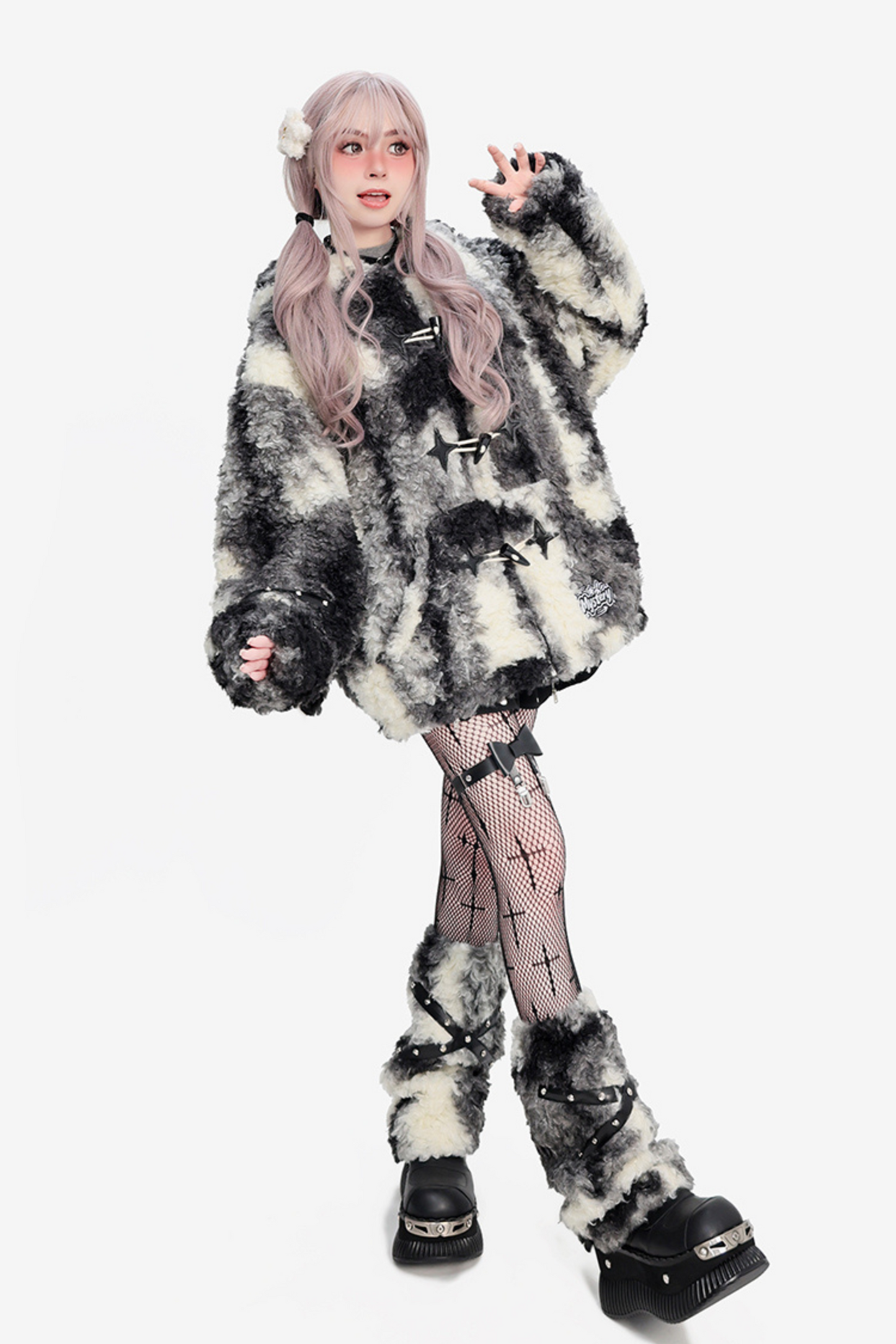 Bunny Mode Hooded Coat + Fur Leg Covers