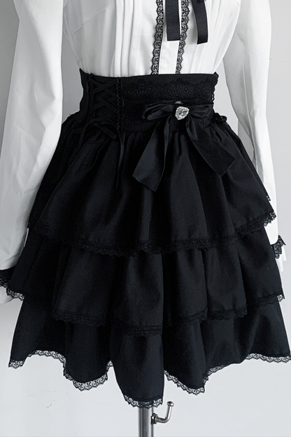 Dark Lace Top + Skirt