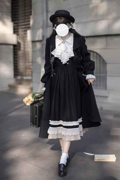[pre-order] Retro Sweet College Coat + Suspender Skirt + Shirt + Collar + Brooch