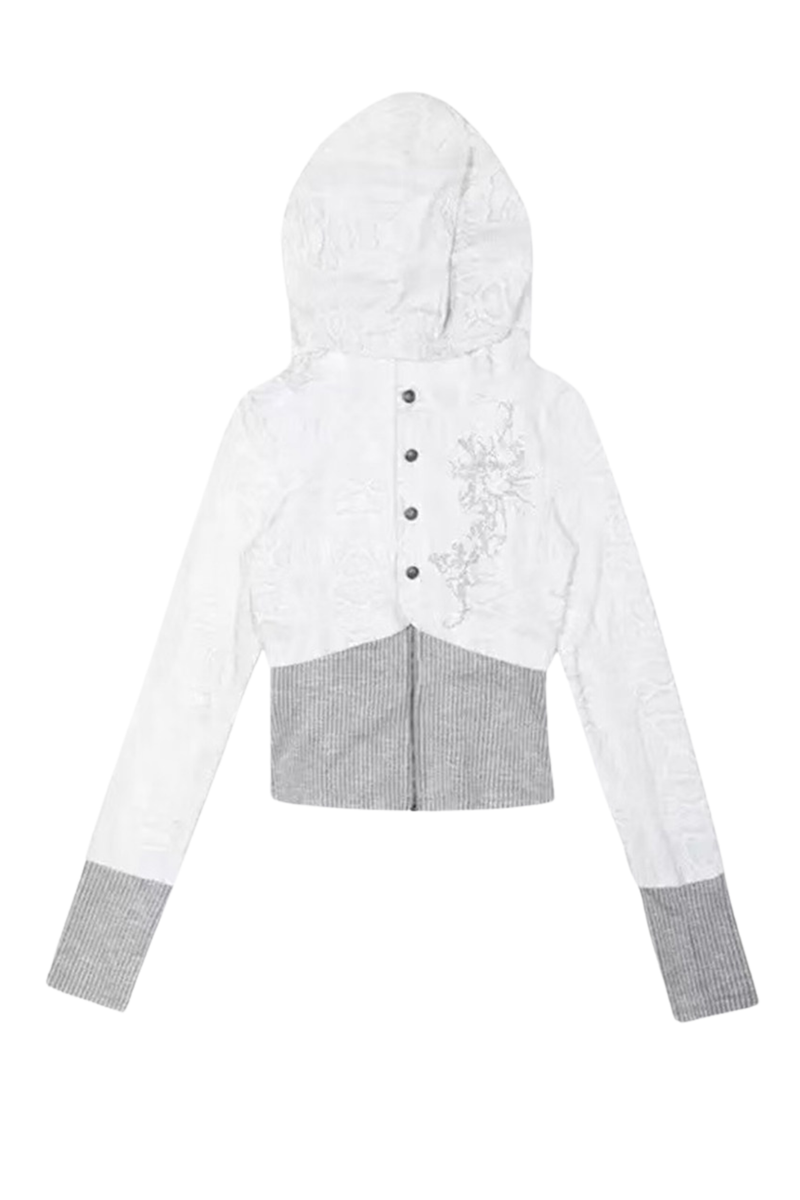 Subculture Gray Stripe Hoodie Tops