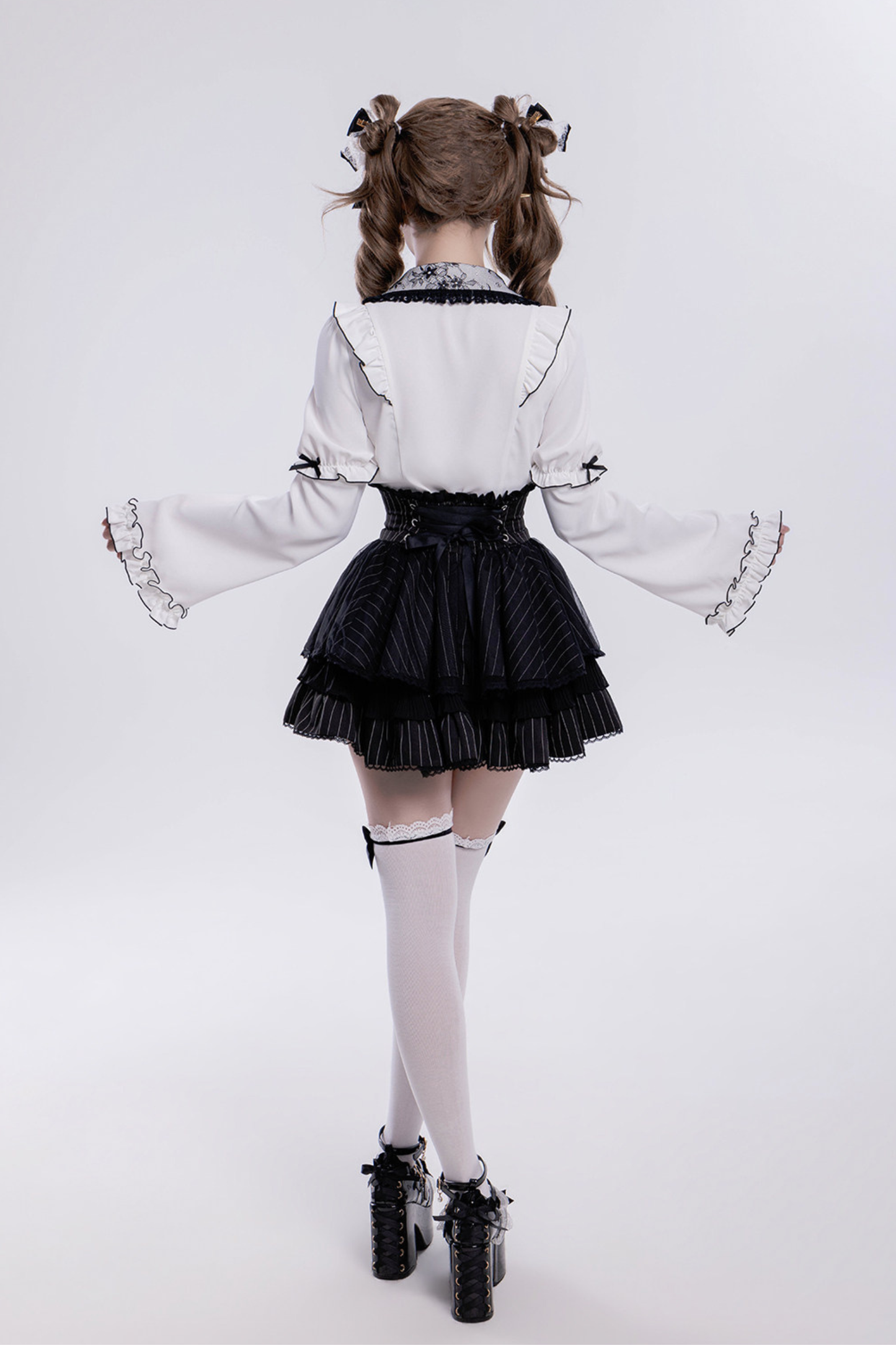 Sweet Ruffled Puff Long Sleeve Blouse