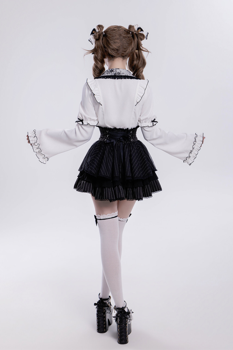 Sweet Ruffled Puff Long Sleeve Blouse
