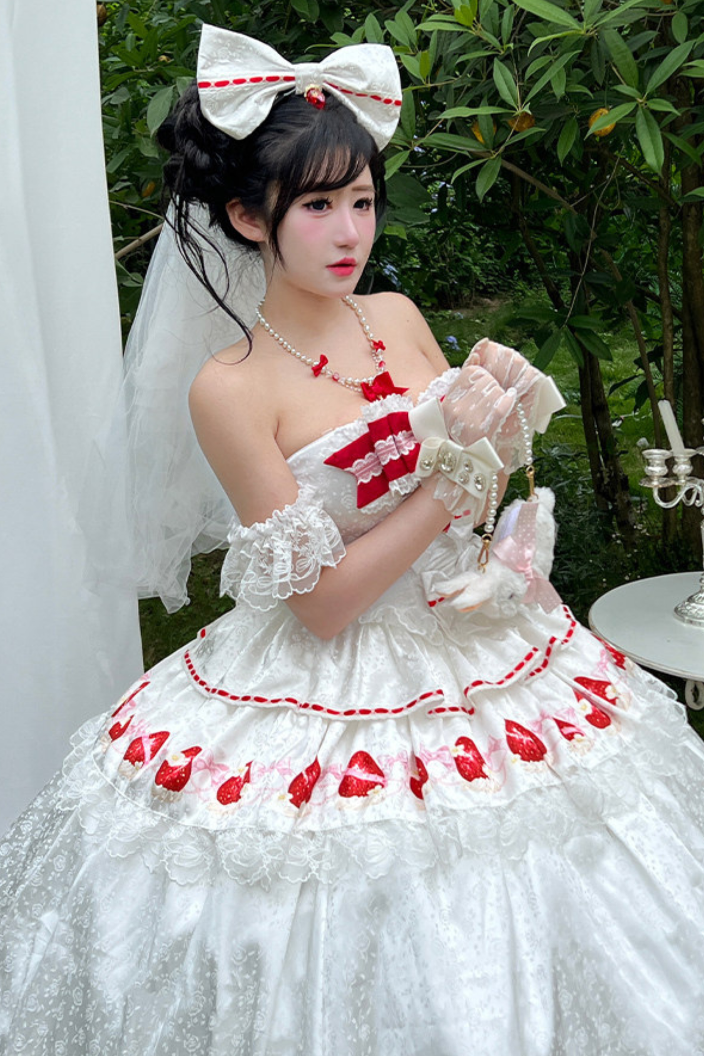 Ribbon Love Strawberry Princess Dress + Skirt