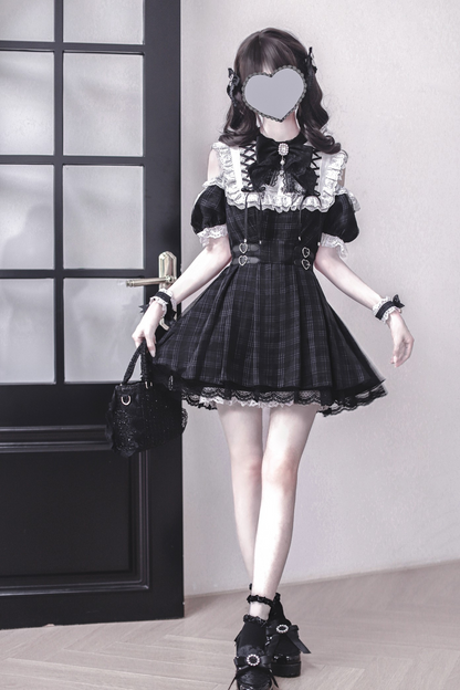 [pre-order] Angel Heart Checkered Dark Kawaii Dress