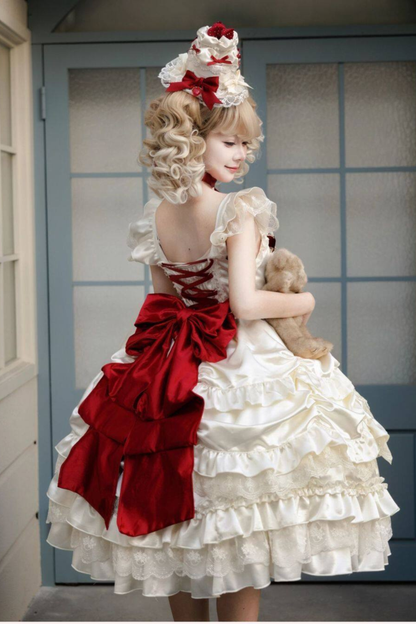 Sweet Pure Lolita Dress + Tail + Ribbon