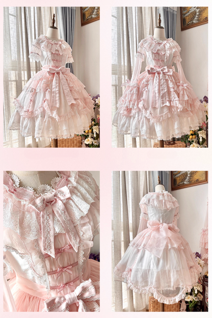 [pre-order] Candy Flavor Flower Lace Tulle Dress + Ribbon Veil