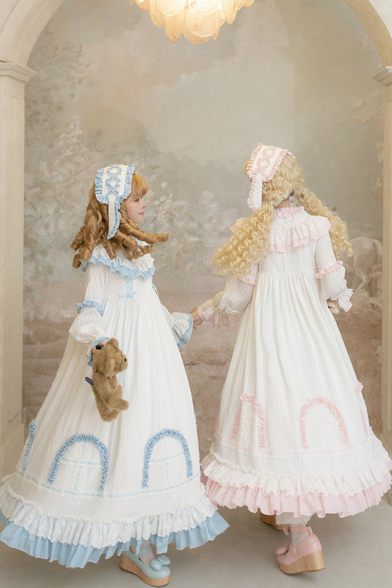 Rabbit Twin Blue Lolita Dress + Rabbit Headband
