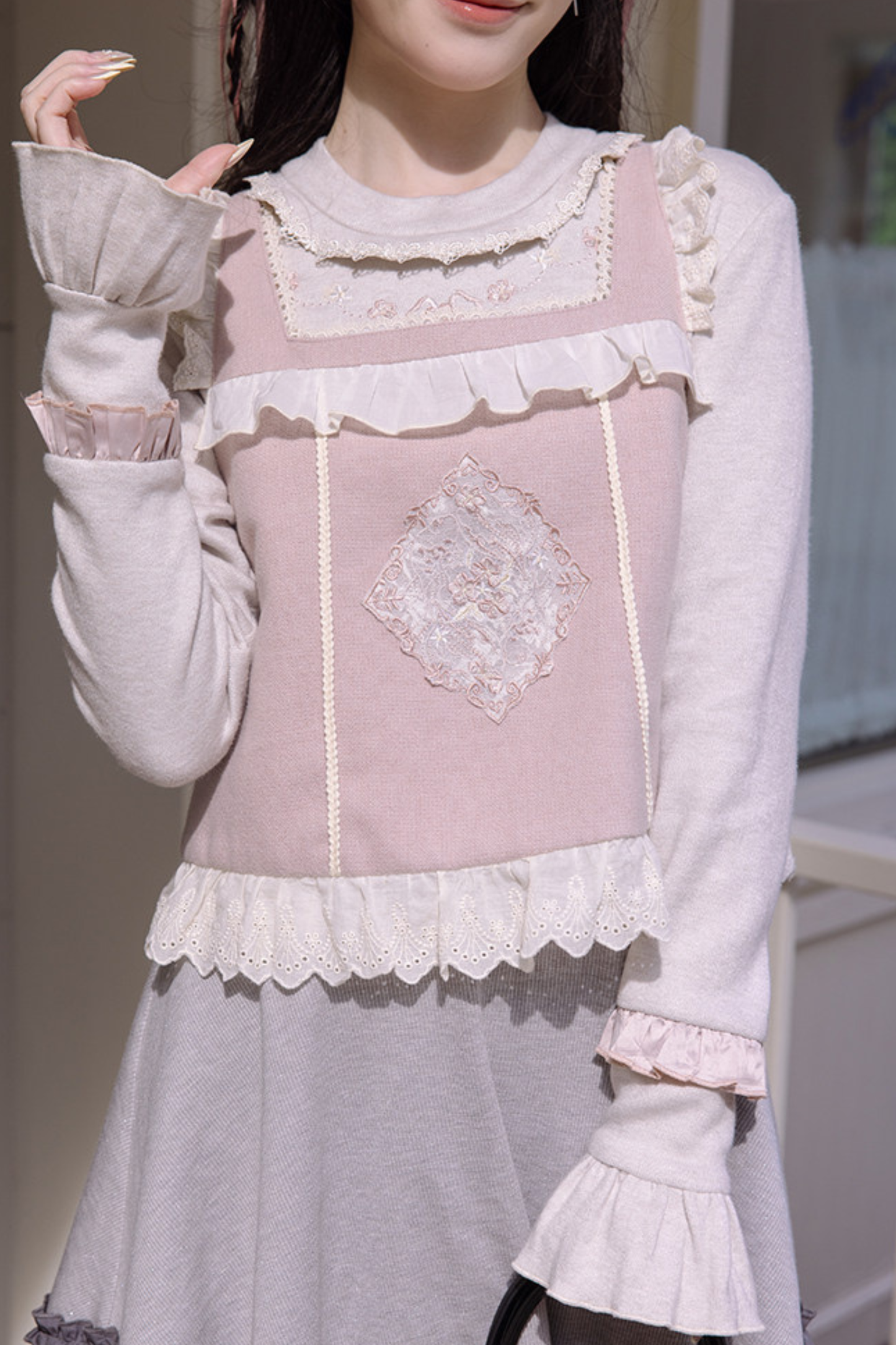 Ballet Tiered Knit Dress + Vest