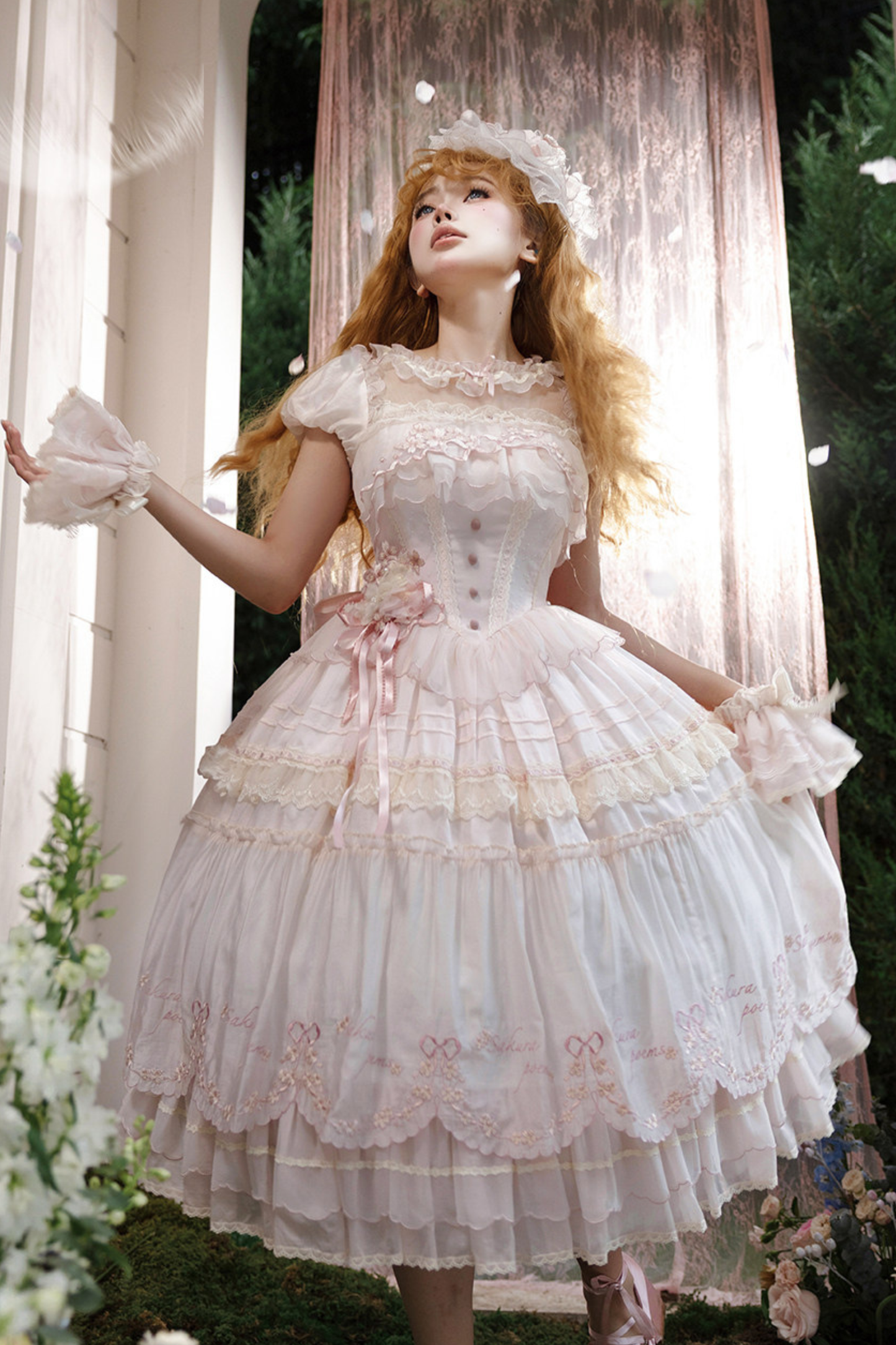 Sweet Cherry Lolita Dress + Jsk + Hairband + Hat + Necklace + Sleeve