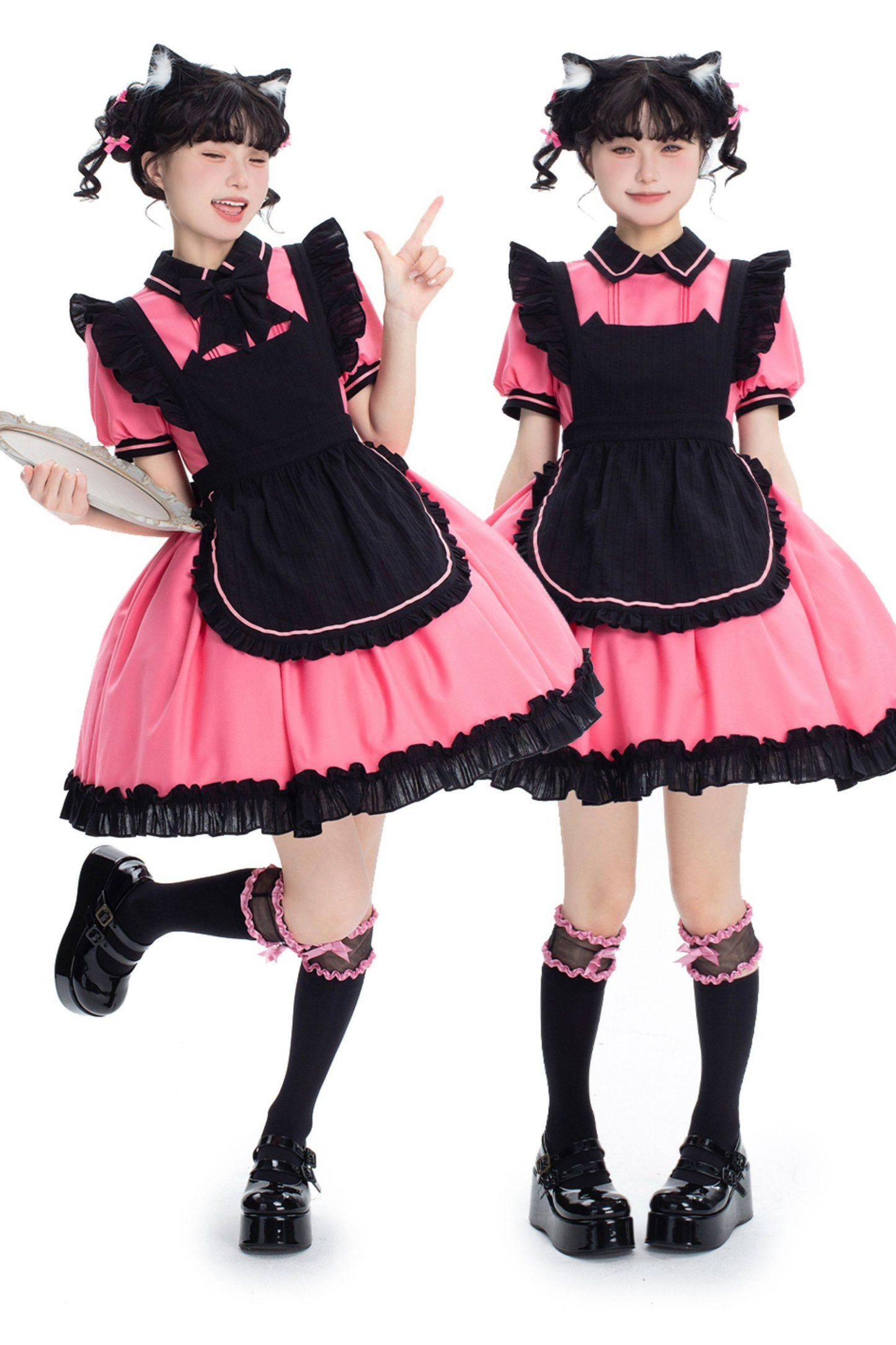 Mint Black Berry Lolita Dress + Apron + Tie
