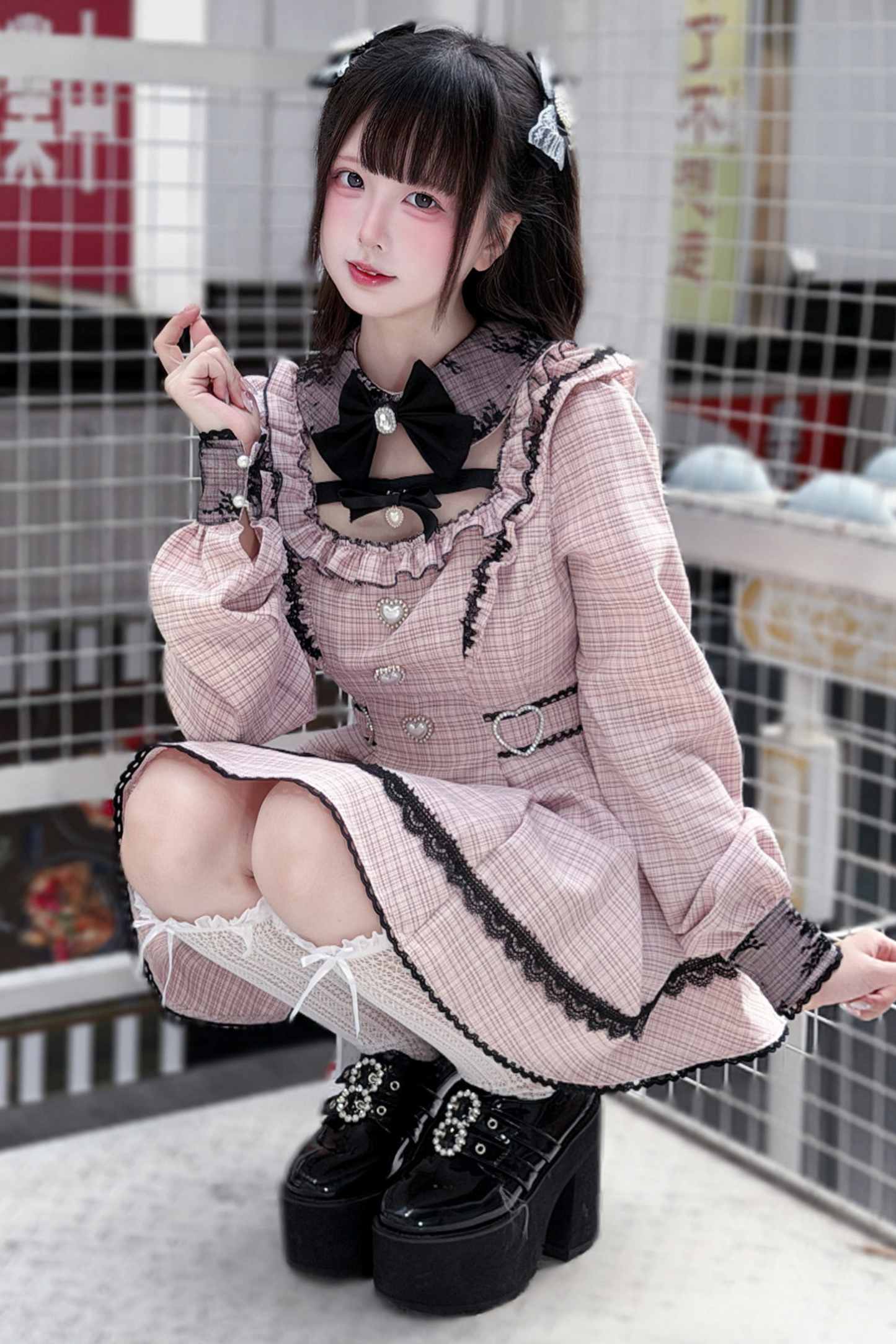 Plaid Dark Jirai Dress + Shorts