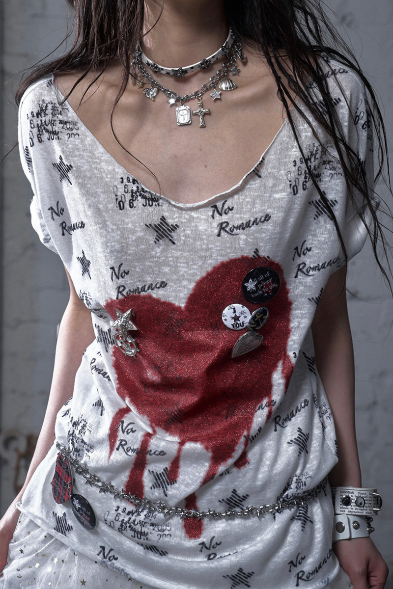 Y2k Tight Print Top