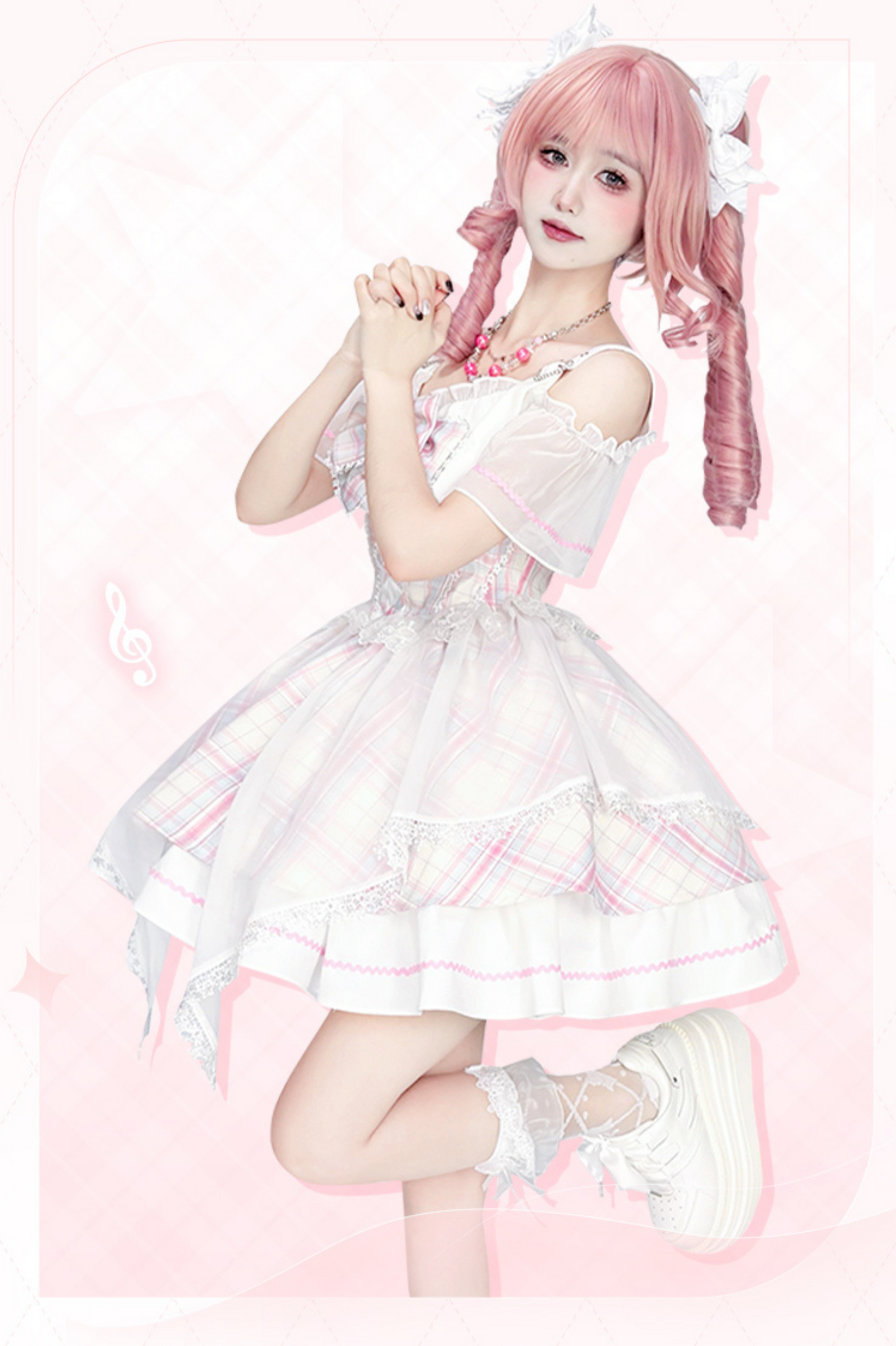 Sweet Pinky Idol Lace Dress