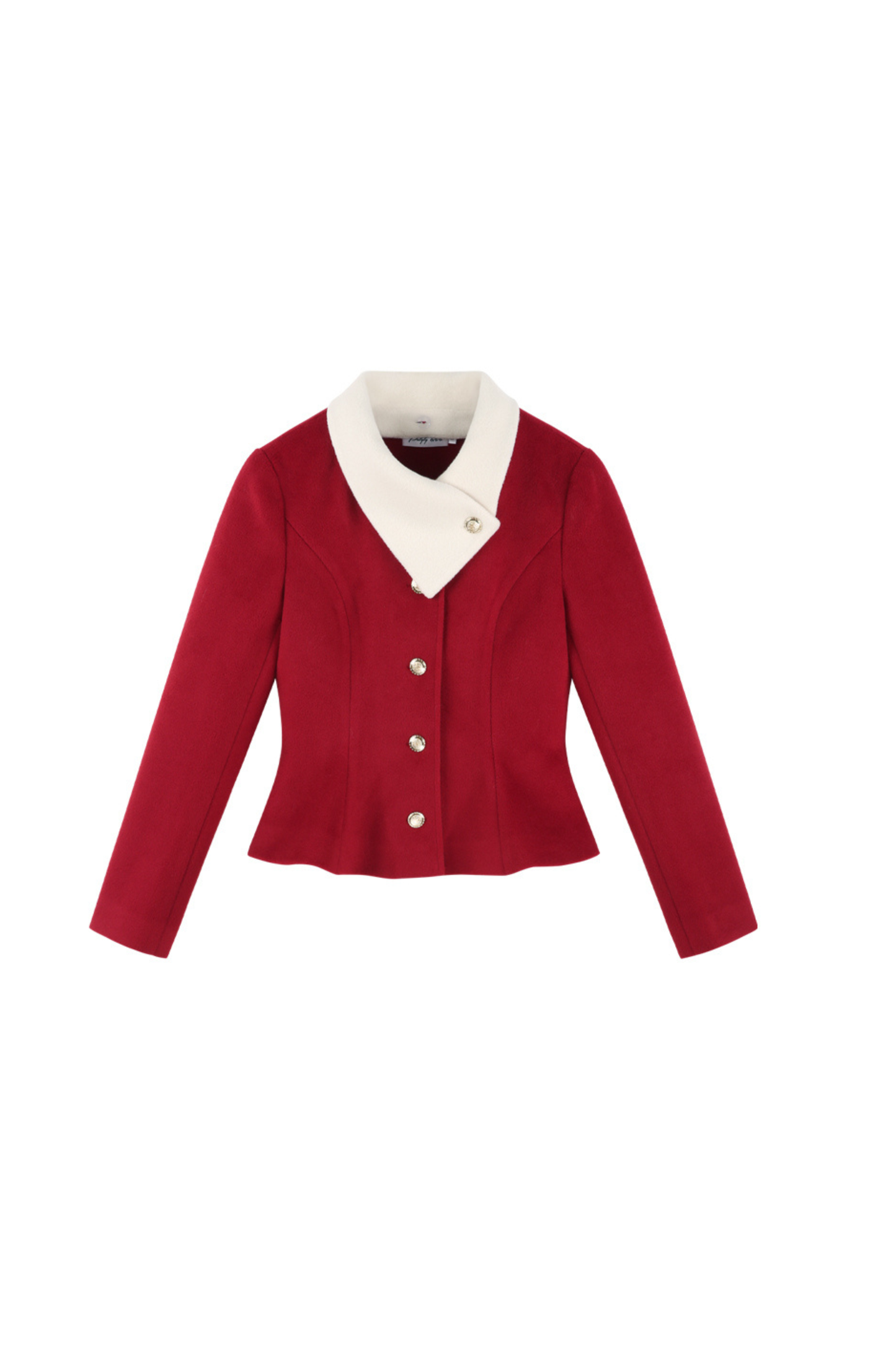 Red Wool Waist Cinching Coat + Long Dress