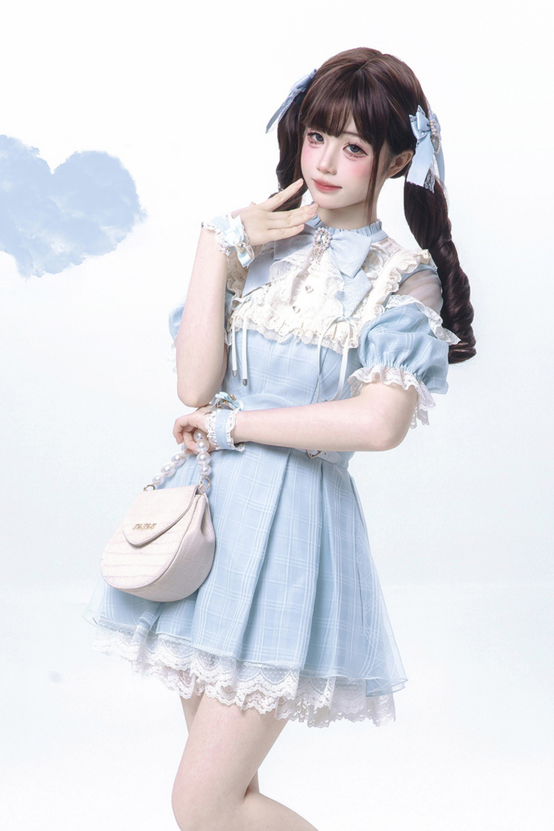 [pre-order] Sweet Girly Aqua Dress