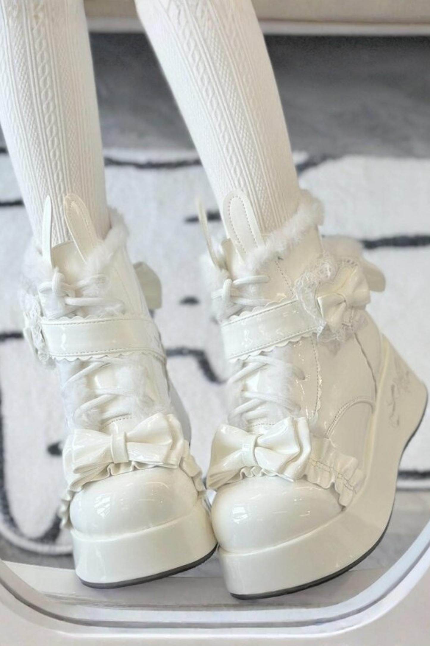 Rabbit Tail Lolita Boots