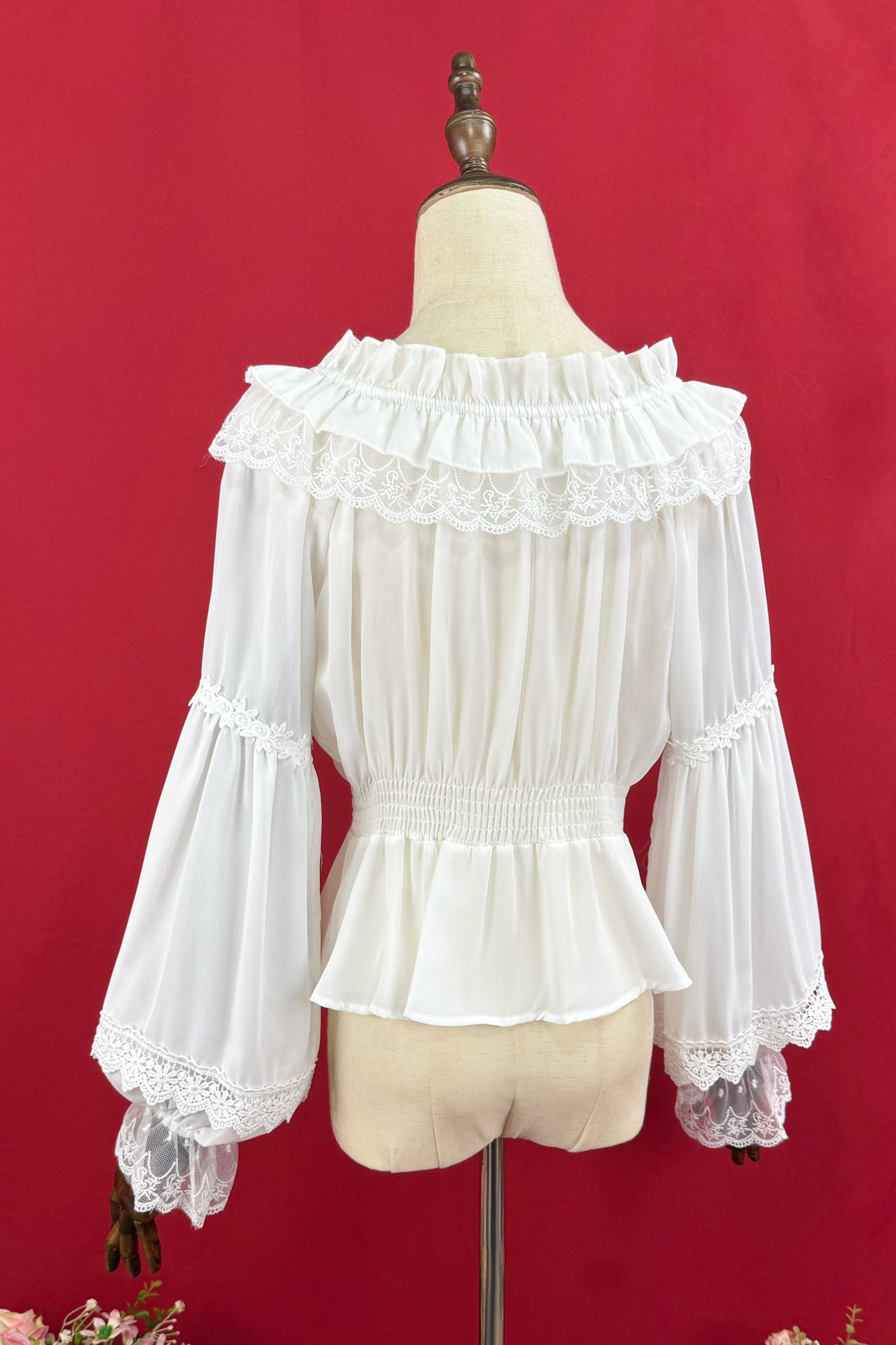 Off-shoulder Long Sleeve Romantic Blouse