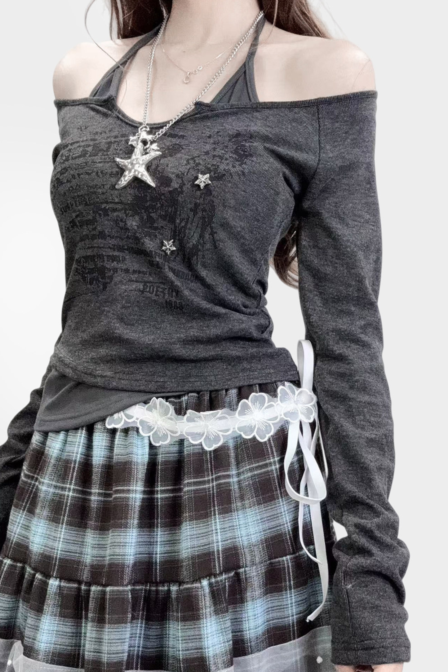 Y2k Off Shoulder Neck Design Top
