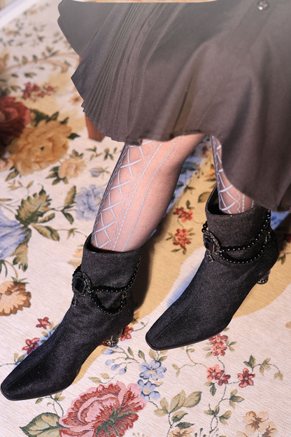 Gemstone Bow Lolita Boots