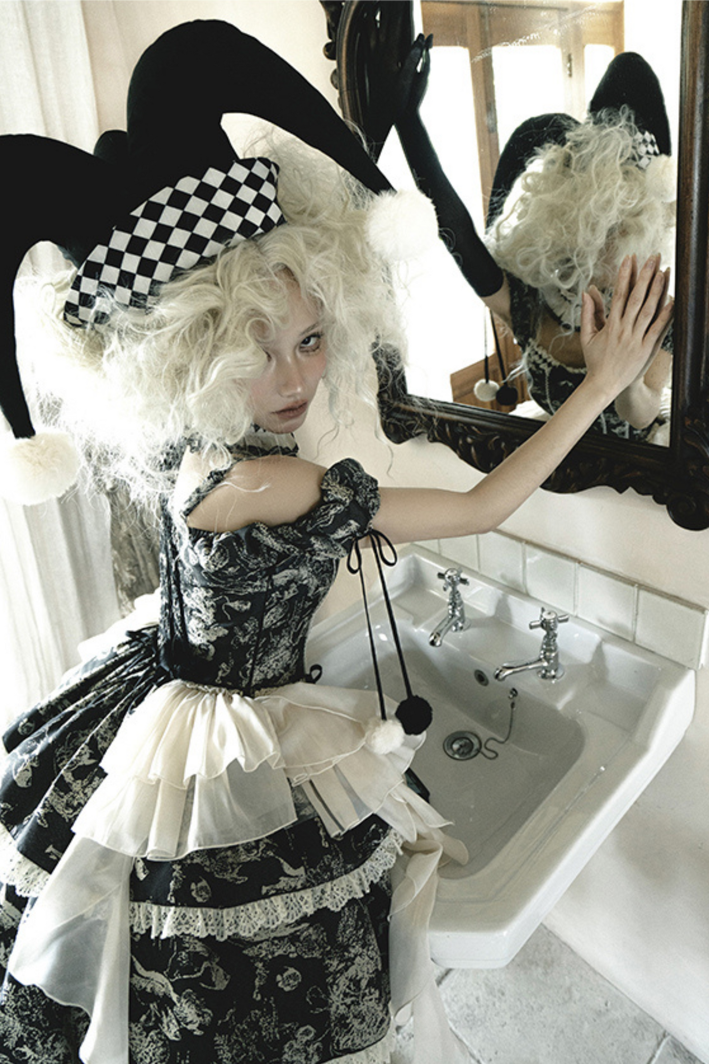 [pre-order] Marionette Lolita Jumper Skirt + Ruffle Collar Top + Flare Skirt + Lolita Dress