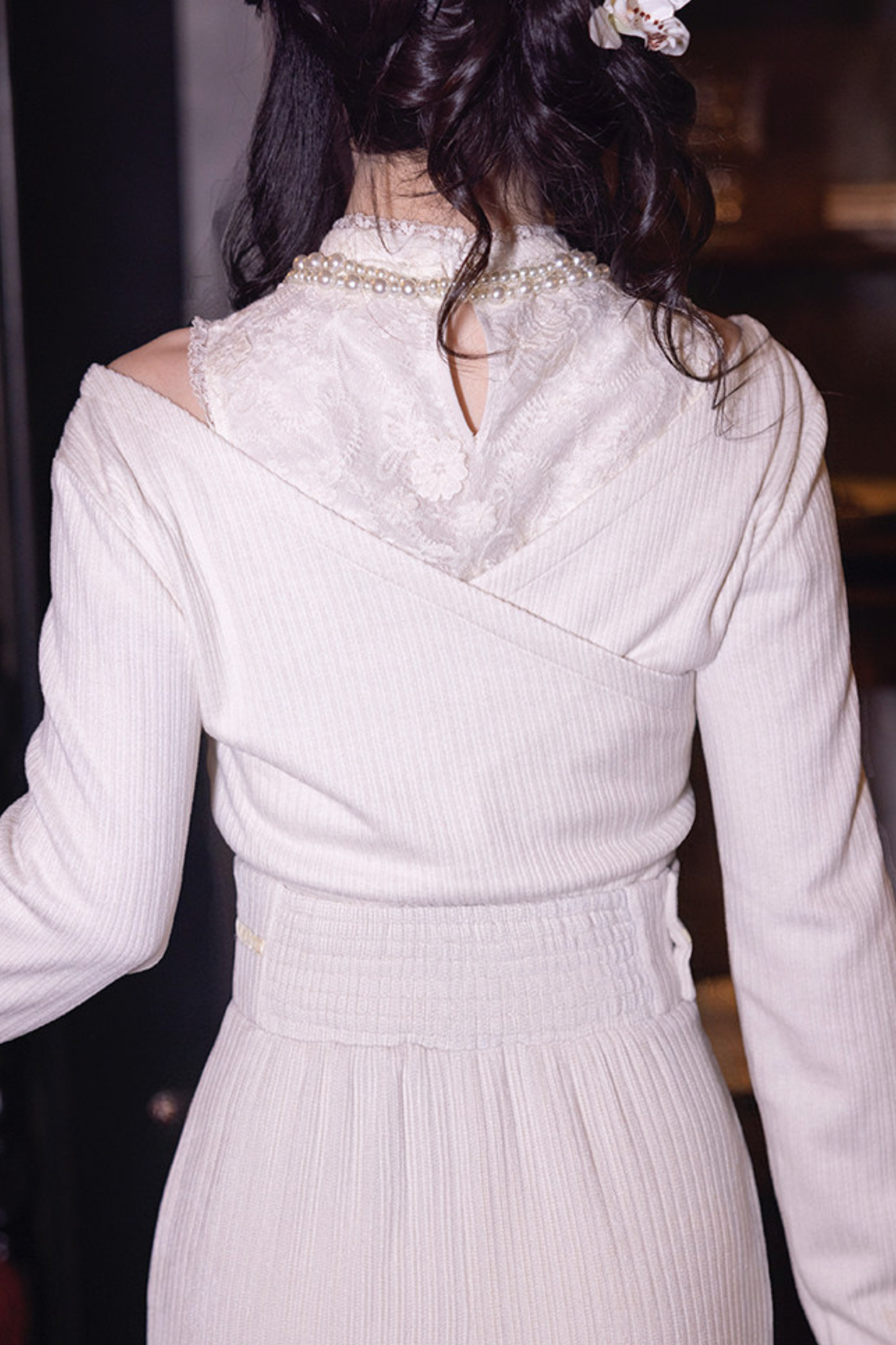 Moonlight Lace Knit Top + Long Skirt