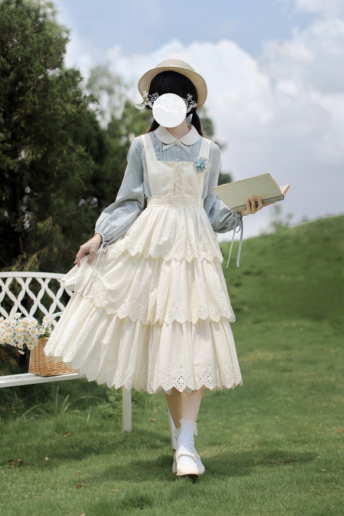 French Retro Plaid Vest Skirt Set