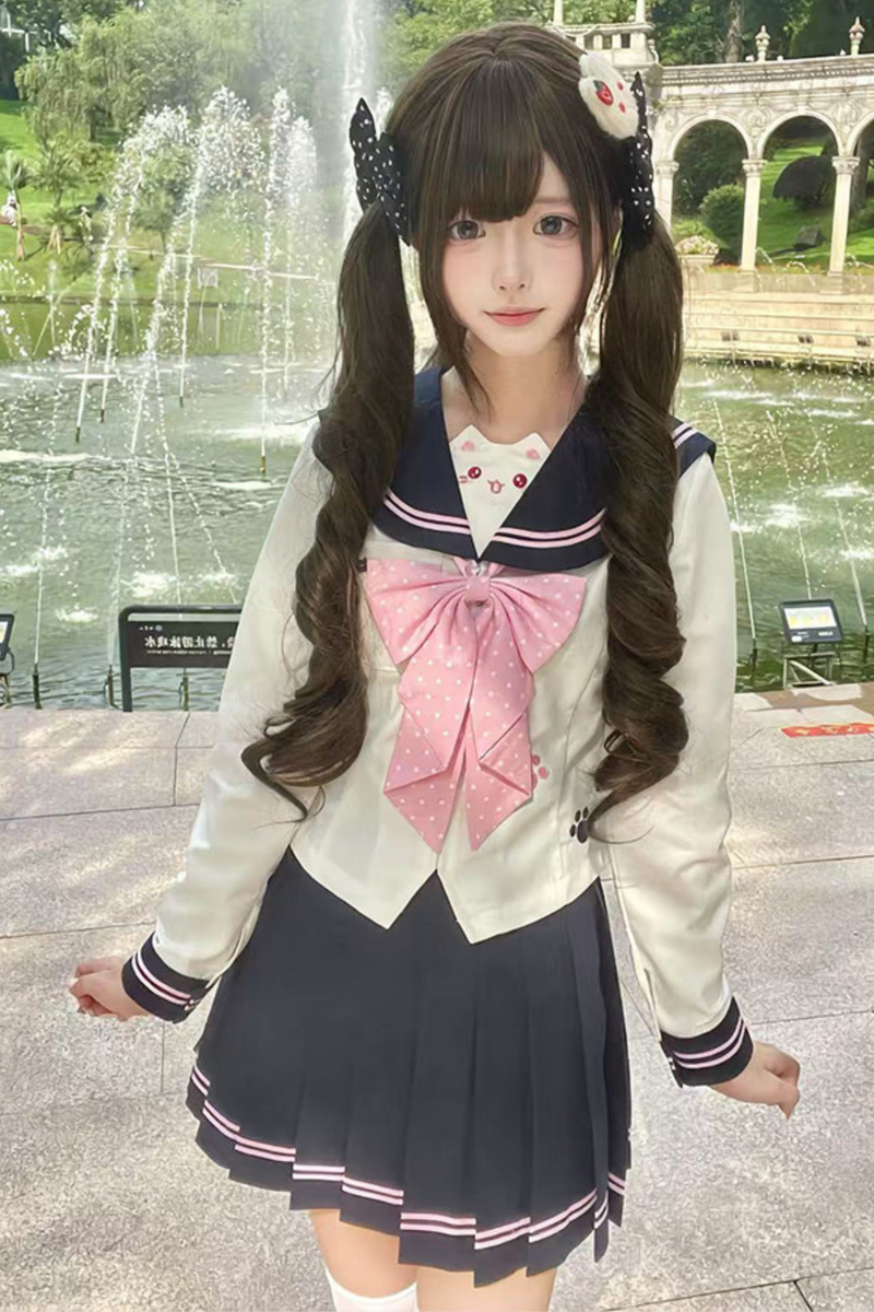Island Cat Sailor Top + Skirt + Ribbon