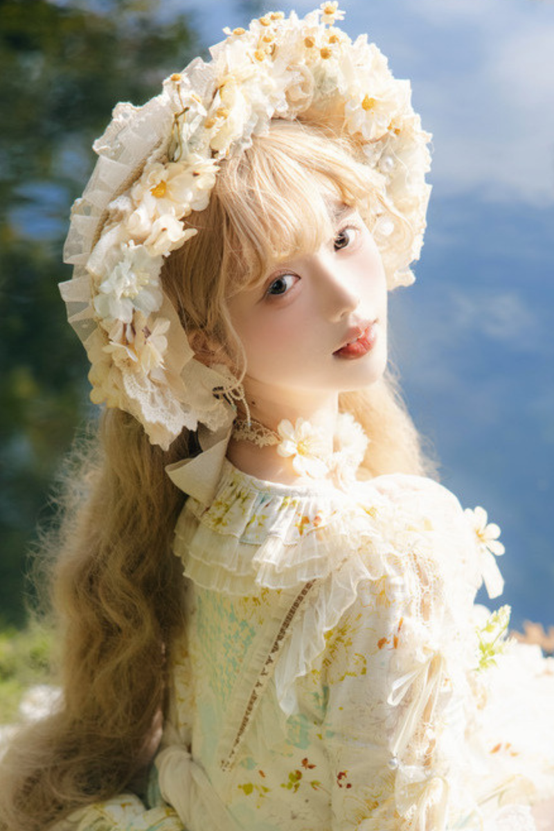 Daisy Wedding Lolita Hat + Gloves + Bag + Necklace