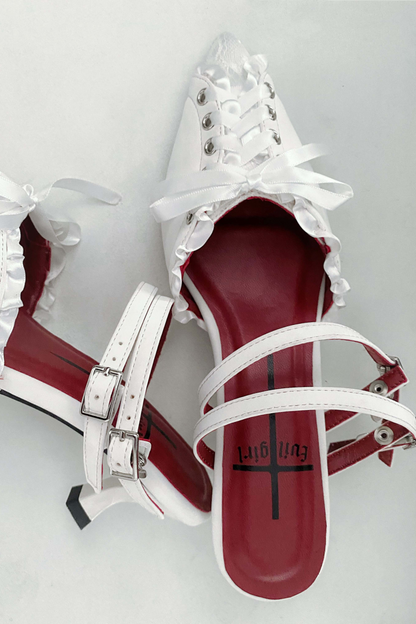 Gothic Lace-up Heeled Shoes