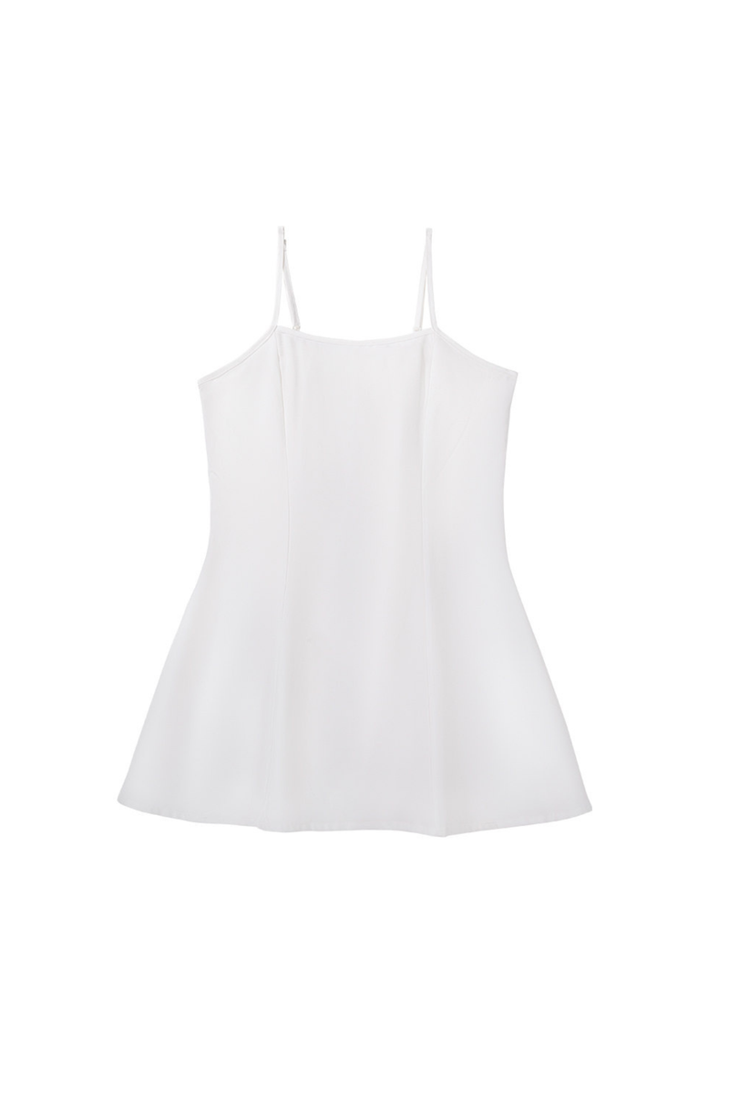 Retro White Peach Petticoat Dress Set