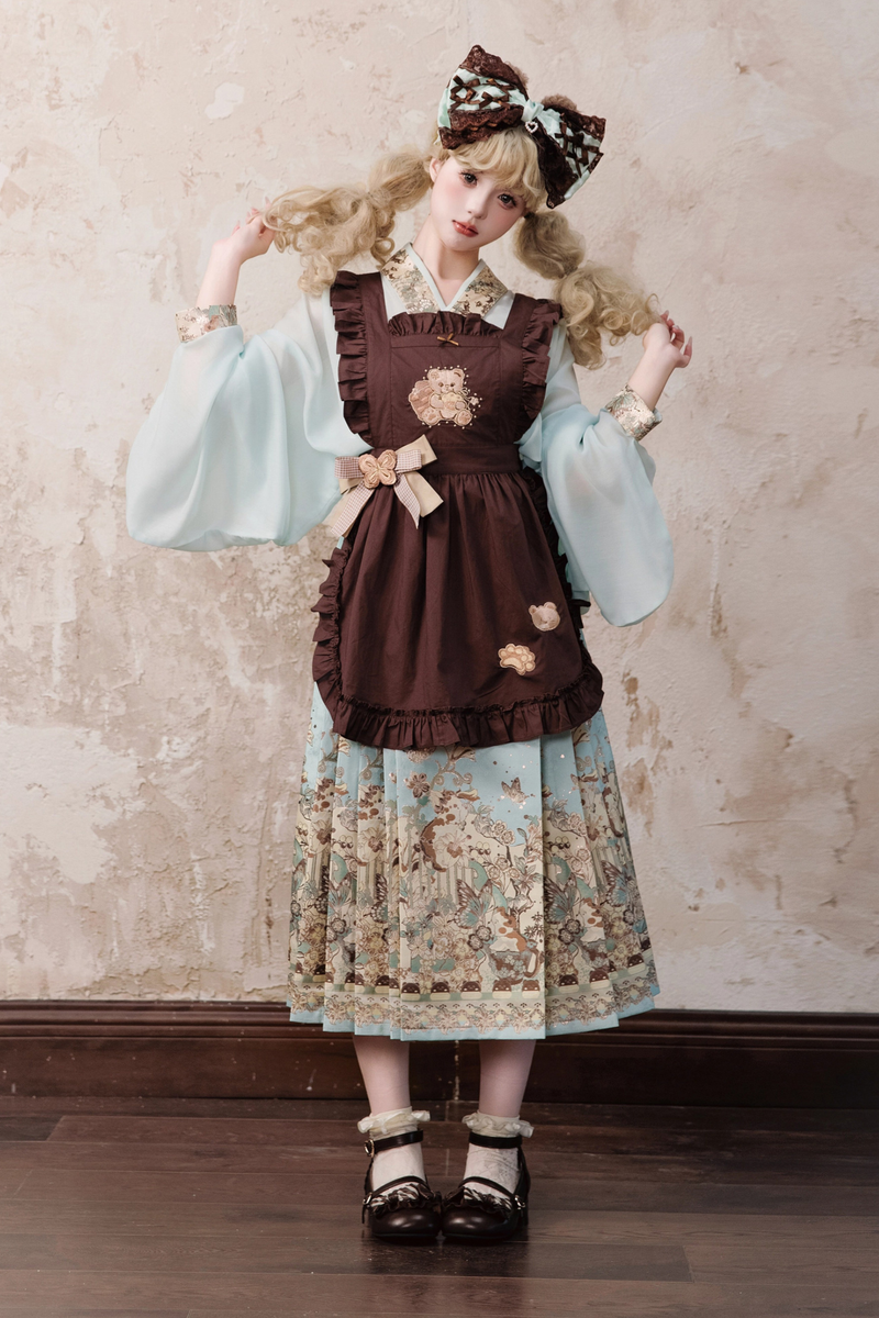 Little Bear Dessert House Dress + Skirt + Apron + Brooch + Overskirt