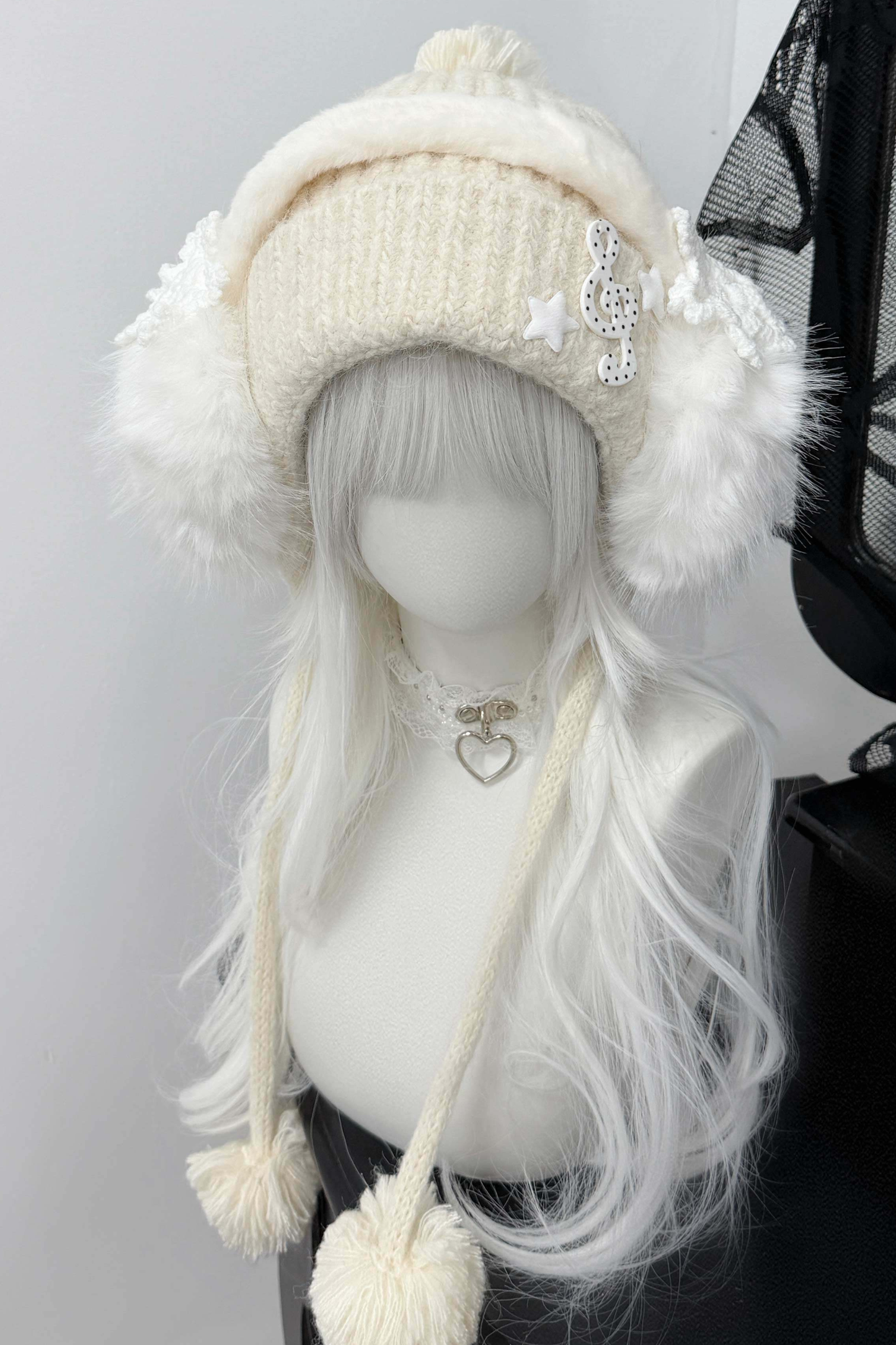 Snow Music Knit Hat + Ear Muffs