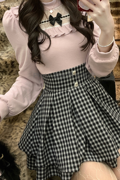 Sweet Graphic Plaid Dress