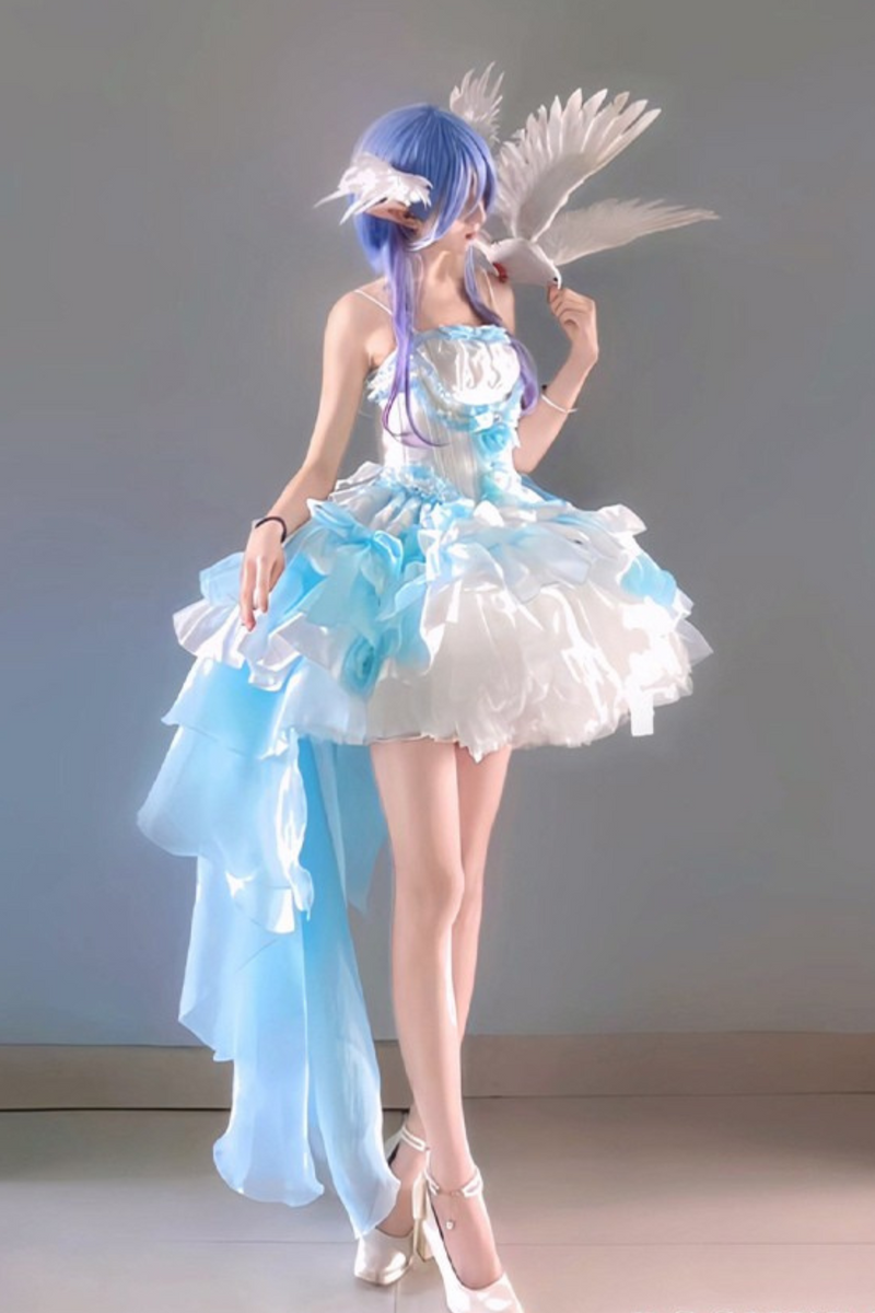 [pre-order] Paraiba Tourmaline Rose Long Tail Beauty Dress Set